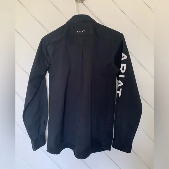 Ariat Black Button-Up Shirt 14/16 - Picture 2 of 2